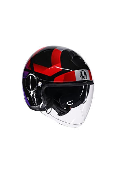 AGV Eteres Camogli Black Red Purple Açık Kask