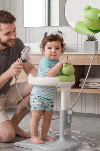 Wellgro HoldMe Bebek Banyo Duş Standı Yeşil Kurbağa