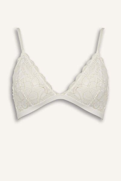 Defacto Dantelli Simli Kapsız Pedsiz Balensiz Triangle Bra F5037AX26SP