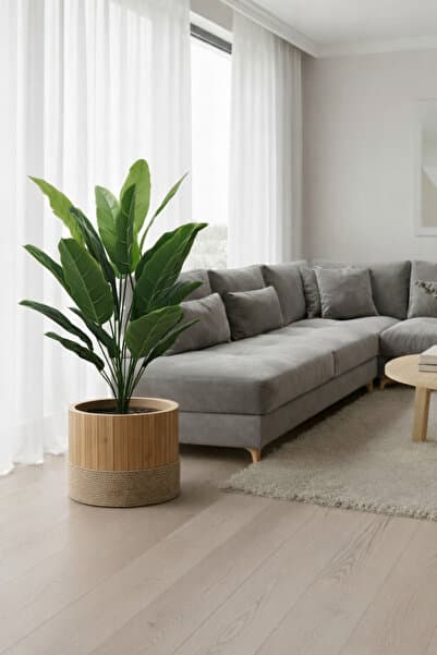 BLACK PEARL Bambu ahşap saksı sepeti gizleyici
