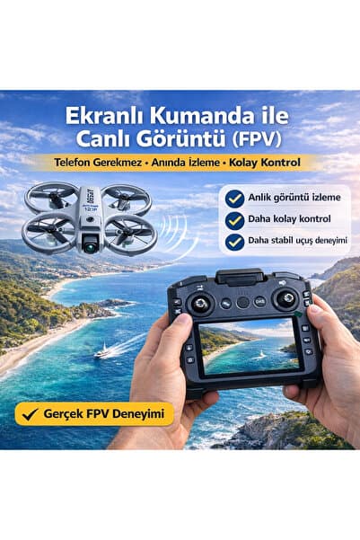 Aırstorr Aircraft T21P Drone Çift Kamera 1080P HD Ekranlı Kumanda Brushless Motor 20dk Uçuş FPV