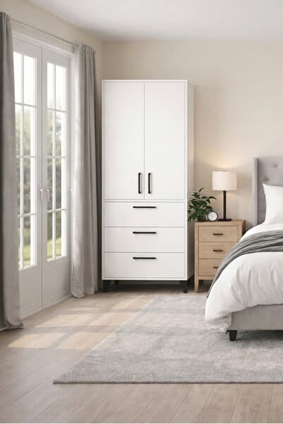 3 Çekmece 2 Kapaklı Ay Gardırop