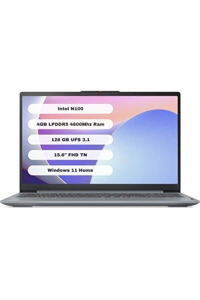 LENOVO IdeaPad Slim 3 Intel Celeron N100 4GB 128GB Intel UHD Graphics 15.6" FHD W11 Notebook 82XB009GTX