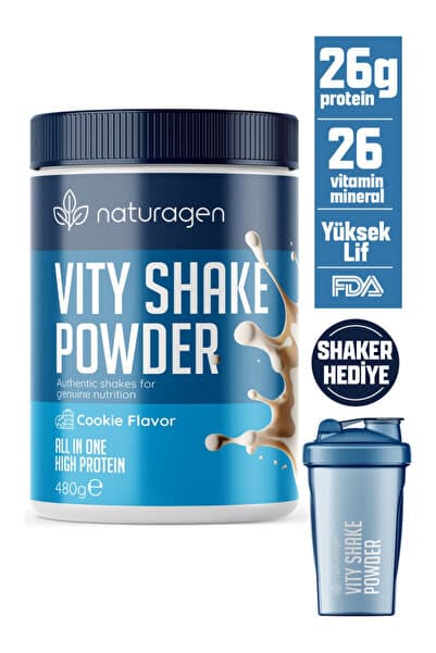 Naturagen Vity Shake Powder Cookie Lovers 480 g | Yüksek Proteinli Öğün Tozu | All-in-one High Protein