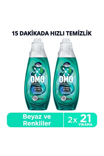 Omo Express Fresh Kötü Koku Karşıtı Renkliler&Beyazlar Sıvı Çamaşır Deterjanı 840 ml x2