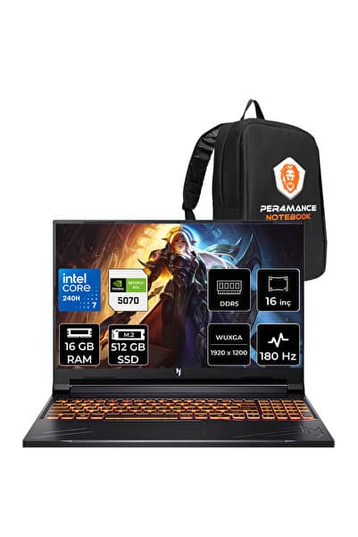 ACER Nitro V16 Intel Core 7 240H 16GB 512GB SSD RTX5070/8GB 95W 16" WUXGA 180Hz FDOS Gaming Laptop