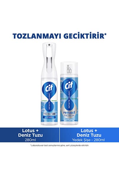 Infinite Clean Sprey Lotus & Deniz Tuzu 280 ml x1 + Infinite Clean Yedek Şişe 280 ml x1
