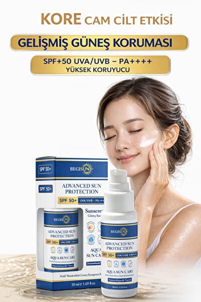 Aqua Sun Care SPF50+ PA++++ Su Bazlı Güneş Kremi Leke Karşıtı Ton Eşitleyici 50 ml