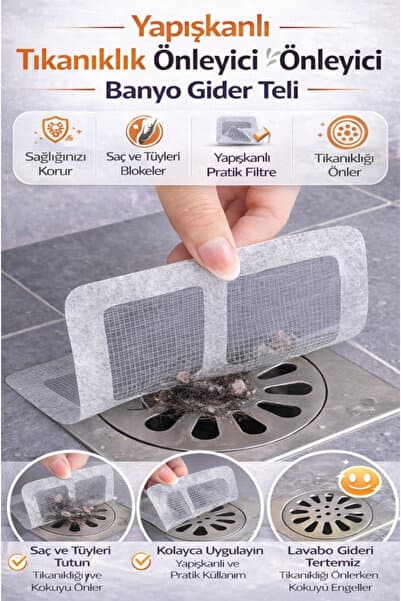 AYGÖREN HOME Gider Kapatıcı Pislik Tutucu Kendinden Yapışkanlı Gider Kapağı 1 adet