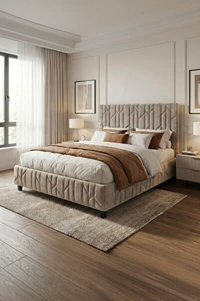 Hestia Modüler Demonte Çelik Sandıklı Baza Başlık Seti Yıkanabilir Portatif Kumaşlı