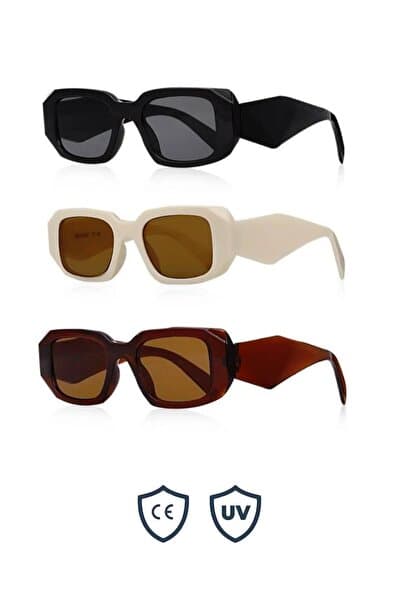 Uv400 Koruyucu Unisex Güneş Gözlüğü 3 Lü Set 1038