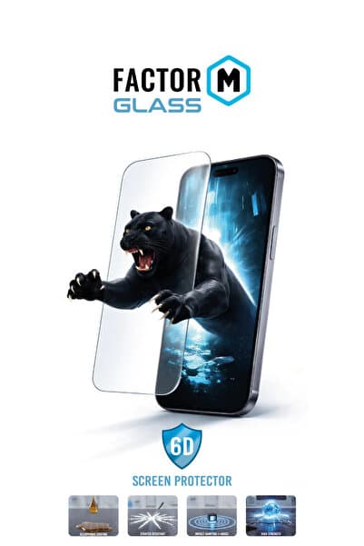 Factor-M Samsung S25FE Uyumlu 6D Tam Korumalı Temperli Cam Ekran Koruyucu