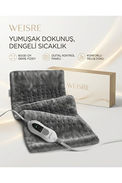 Elektrikli Isıtıcı Ped 60x30 cm Sıcak Kompres Bel Boyun Karın Ağrı Giderici Isı Pedi Sıcak Masaj