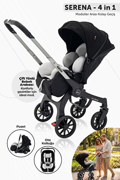maccon Serena 4 in 1; Ana Kucağı & Oto Koltuğa Dönüşen Çift Yönlü Bebek Arabası