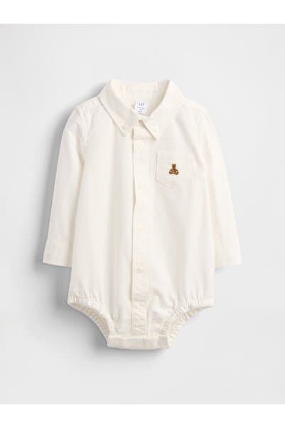 GAP Bebek Beyaz Baby Oxford Bodysuit