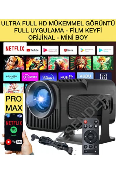 HY320 MİNİ PROMAX YeniVersiyon Taşınabilir Projeksiyon Android Wifi BT AkıllıSinemaProjektör