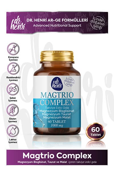 Magtrio Complex Magnezyum Bisglisinat, Taurat ve Malat 60 Tablet