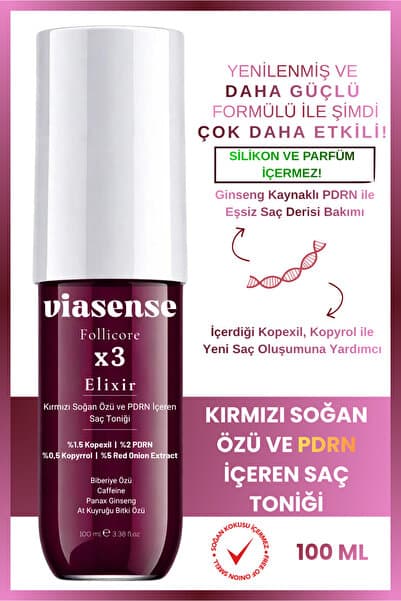 viasense PDRN ve Kırmızı Soğan Özü İçeren Dökülme Karşıtı ve Hızlı Uzamaya Yardımcı Saç Toniği 100ml