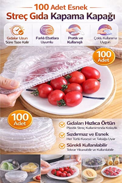 AYGÖREN HOME 100 Adet Pratik Tazeliği Koruyan Tencere ve Tabak Bonesi | Çok Amaçlı Kapak Gıda Bonesi