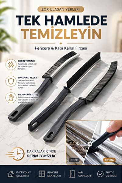 AYGÖREN HOME Çok Amaçlı Multi İnce Temizlik Fırçası Derz Arası Banyo Mutfak Lavabo Detay Temizleme Fırçası 1 ADET