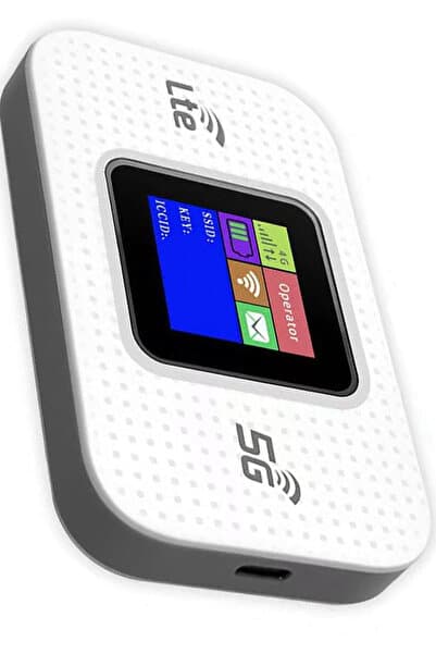 TechnoStation Taşınabilir 4G/5G LTE Sim Kartlı Modem - Şarjlı ve Ekranlı Mobil Wi-Fi Dağıtıcı Router 3000mAh Modem