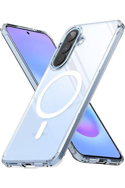 Rivor Samsung Galaxy A57 Uyumlu Kılıf Kamera Yükseltili Magsafe Şarj Özellikli Şeffaf Yüzey Sert Kapak