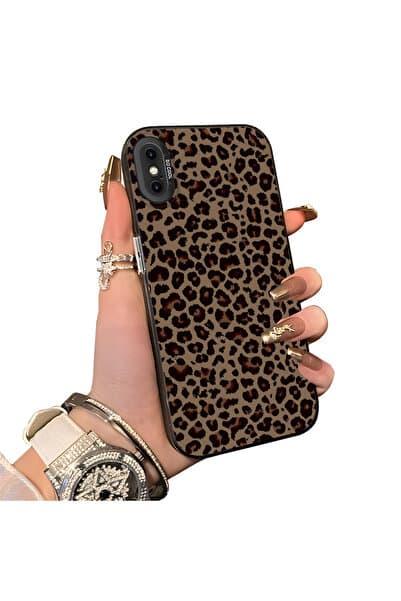 PATTERNOVA iPhone X/XS Uyumlu Yüksek Kalite Klasik Leopar Kılıf, Tam Koruma