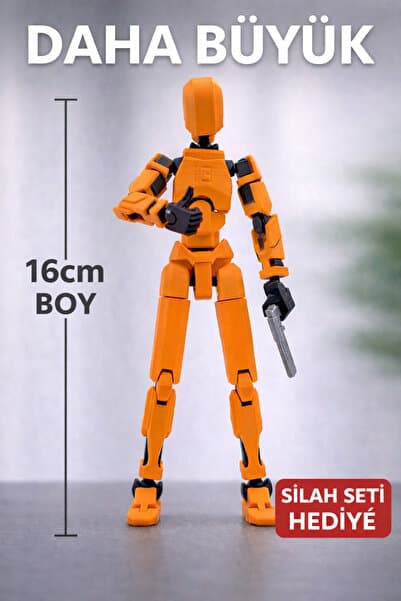 PRINT3D Aksesuarlı, Büyük Boy (16 cm) PETG Baskı Tüm Eklemleri Oynar Hareketli Robot