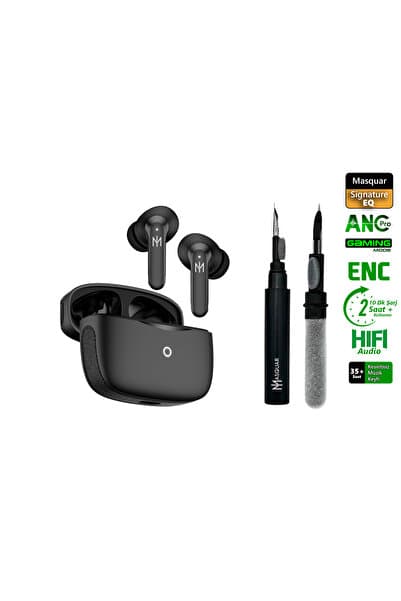 Masquar Zenith ANC & ENC Aktif Gürültü Engelleme Oyuncu Modlu Premium Bluetooth Kulaklık + Temizleme Seti Hediyeli