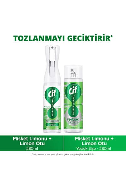 Infinite Clean Sprey Misket Limonu & Limon Otu 280 ml x1 Infinite Clean Yedek Şişe 280 ml x1