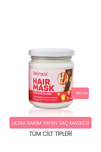 Royues Nemlendirici Saç Maskesi 190 ml | Kuru ve Yıpranmış Saçlar İçin Yoğun Nem Bakım Maskesi