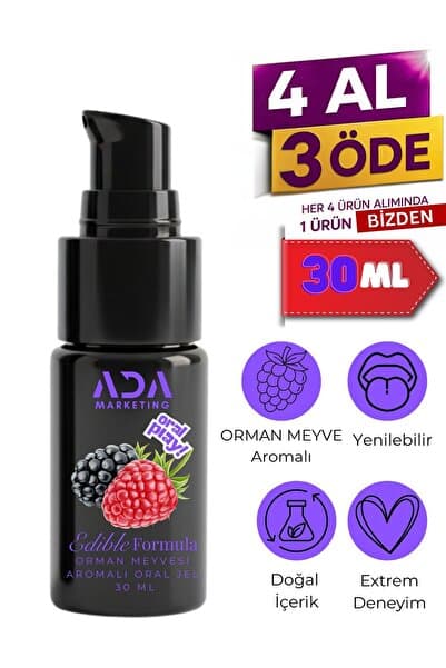 Orman meyvesi aromalı yenilebilir oral kayganlaştırıcı jel 30 ml