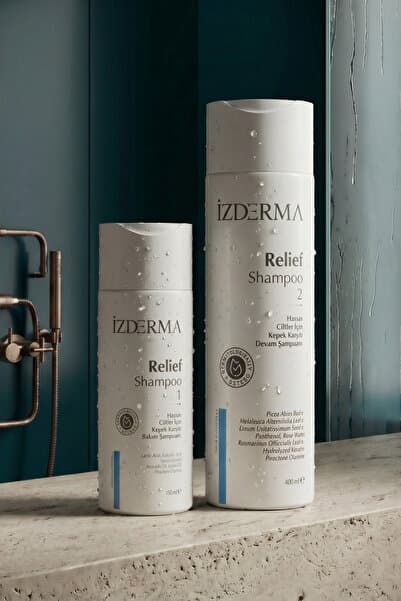 izderma Relief Şampuan Seti Hassas Saç Derisi İçin Yoğun Bakım ve Devam Şampuanı İkili Set Vegan