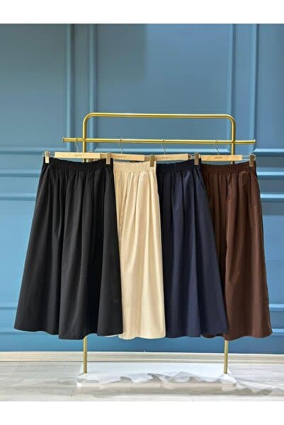 Sentez 5479 ELY BELİ LASTİKLİ ETEK KAHVE