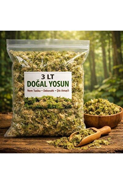 macc Doğal Yosun Torfu, Lif Parça Kurutulmuş Spagnum Floor Moss Yosun, Teraryum, Orkide, Toprak Katkısı,Dekor