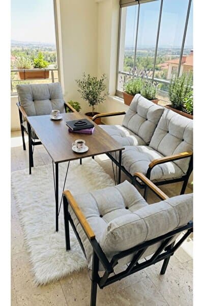 Madame Home Gri Manolya Oturma Gurubu 2-1-1 Masa