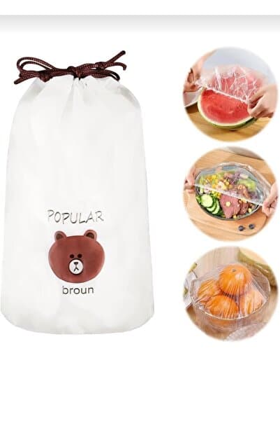 100 Adet Lastikli Tazeliği Koruyan Tencere Tabak Esnek Strech Kapak Ve Saç Bonesi