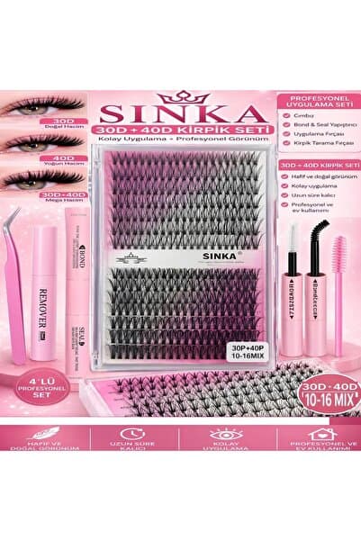 Takma Kirpik Seti 280'li Yapıştırıcı Sabitleyici Çıkarıcı Remover + Takma Kirpik Cımbızı+Tarama Fırçası 30D-40D
