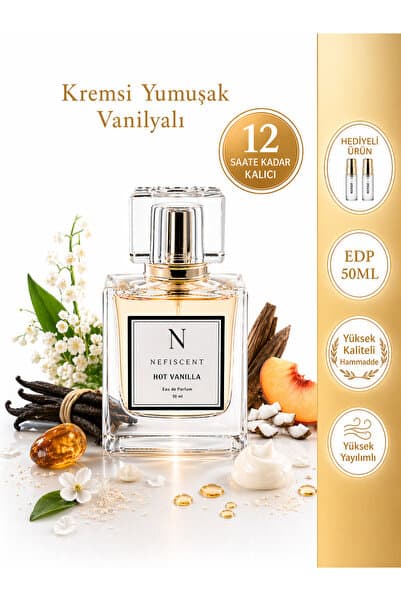NEFISCENT HOT VANILLA Kadın Parfüm 50 ml EDP-Vanilya,Çiçeksi-Mandalina,Yasemin,Hindistan Cevizi,Amber,Vanilya
