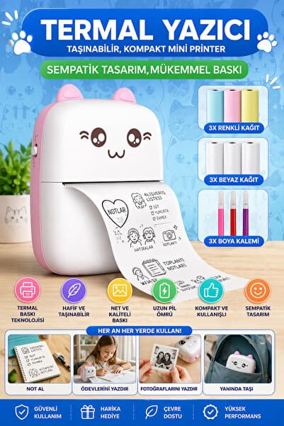 nextbuy Mini Fotoğraf Yazıcı Kablosuz Etiket Yazıcı Baskı Makinesi Ios Android Uyumlu Termal Printer