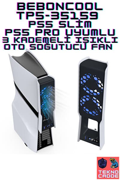 beboncool TP5-35159 Ps5 Slim/Ps5 Pro Uyumlu 3 Kademeli Işıklı Oto Soğutucu Fan