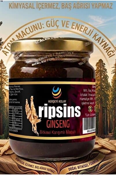 Herşeyi Kolay Ripsinss Macun Tribulus Terrestris Kore Ginsengli Kuvvet, Macunu Bitkisel Karışımlı