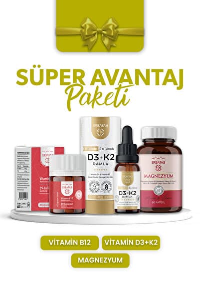 Erbatab Süper Avantaj Paketi ( D3k2, B12-b9, Magnezyum )