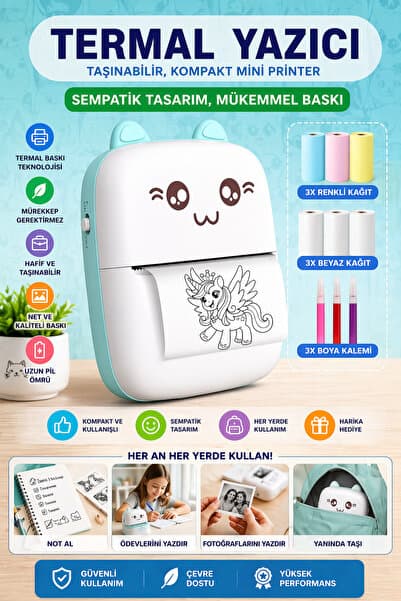 nextbuy Mini Fotoğraf Yazıcı Kablosuz Etiket Yazıcı Baskı Makinesi Ios Android Uyumlu Termal Printer