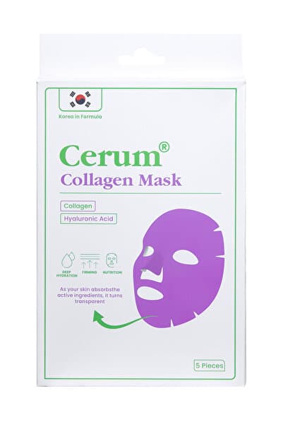 Cerum Yüzde Eriyen Kolajen Maskesi | Kolajen - Hyaluronik Asit - Probiyotik | Canlandırıcı | 1 ADET