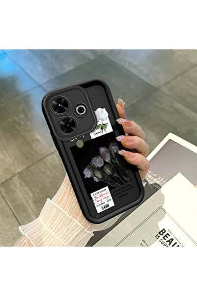 SLIMFELT Redmi 13/13X Uyumlu Yüksek Şık Zarif Çiçek Baskılı Dayanıklı Düşmeye Dayanıklı Silikon Kılıf