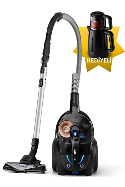 Philips BXA0079 - XB7150 Marathon Daily Toz Torbasız Süpürge + HD7301/00 Cam Demlikli Çay Makinesi
