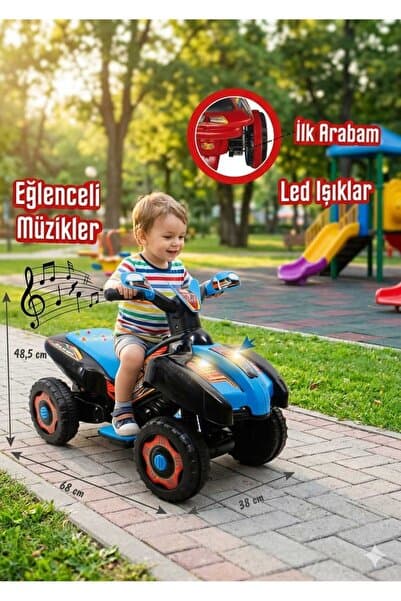 ujtoys Led Işıklı Müzikli Akülü Araba atv Akülü Motor 2-4 yaş