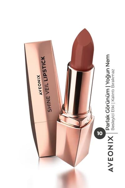 AVEONIX Shine Veil Parlak Ruj 10 Nemlendirici Pürüzsüz Dolgun Dudak Etkili Lipstick