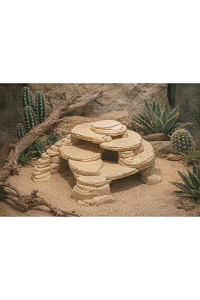 ecraft3D Taş Görünümlü Merdivenli Sürüngen Mağarası